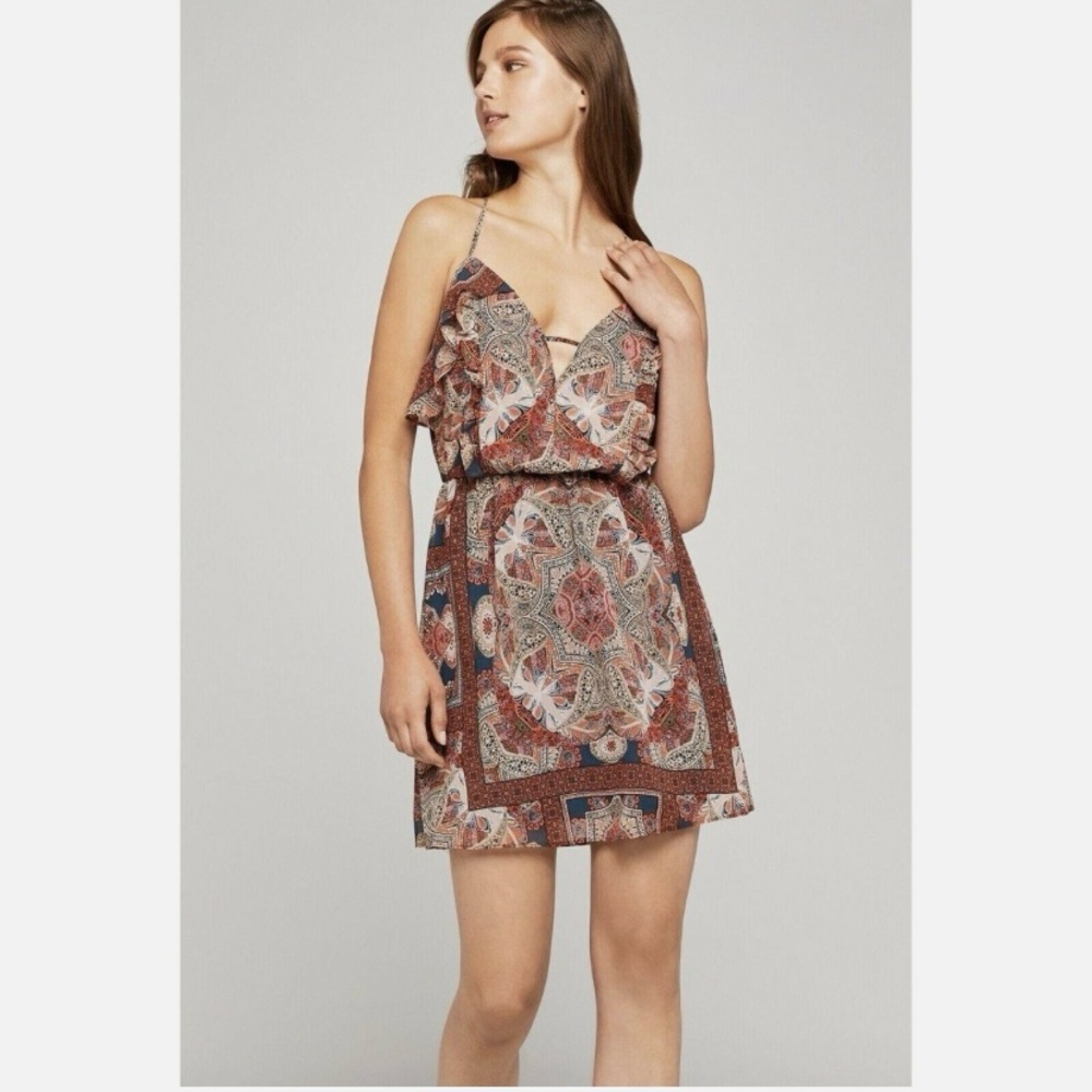 BCBGeneration Paisley Hypnosis Ruffle Dress